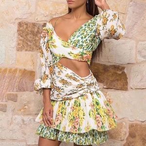 Off shoulder printed dress